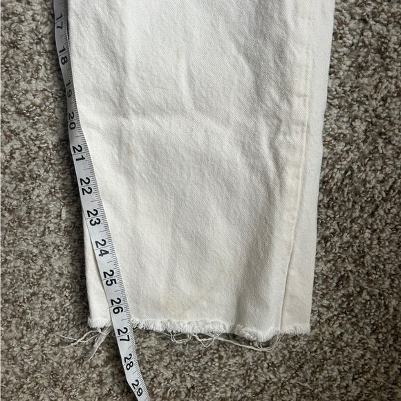 Levi’s Premium White High Rise Distressed Denim Jeans Casual Neutral 32 - Picture 8 of 9